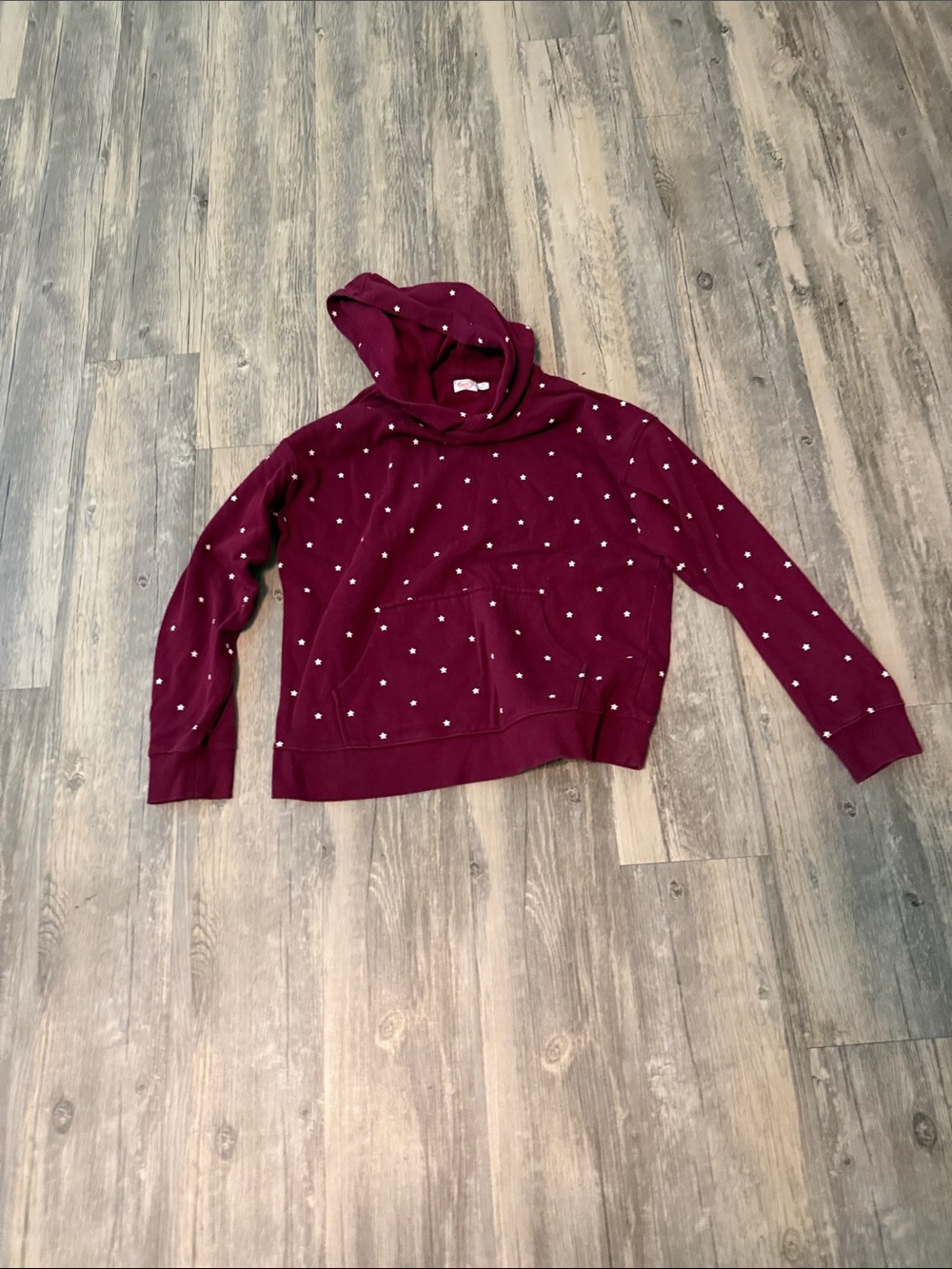 wonder nation Maroon Pullover Hoodie with White Polka Dots